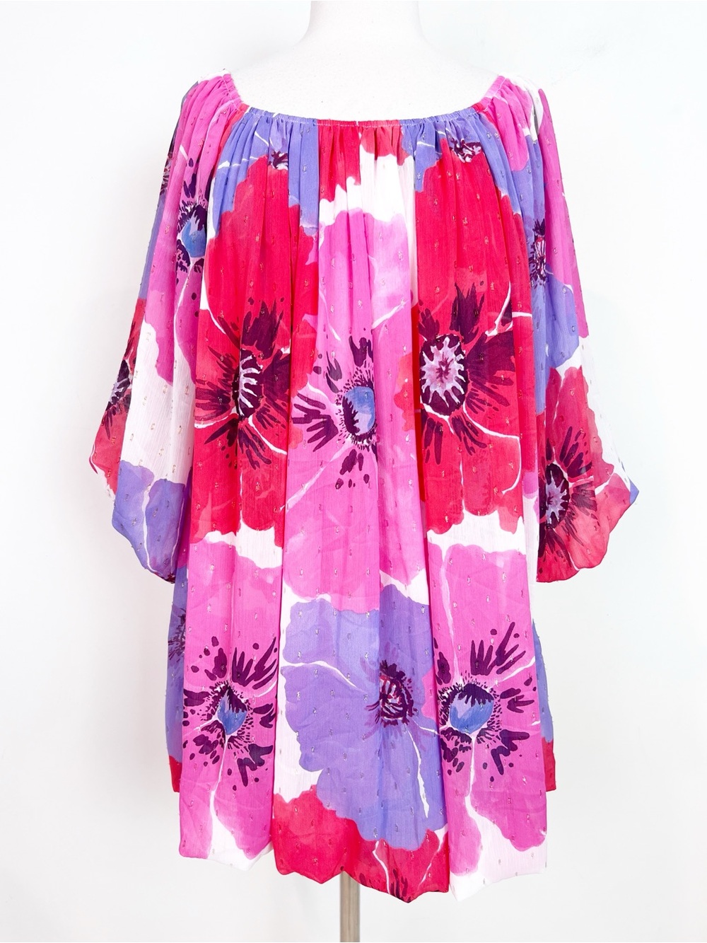 MISA LOS ANGELES DEVON POPPY LOVE PURPLE ORANGE FLORAL MINI DRESS SZ MEDIUM